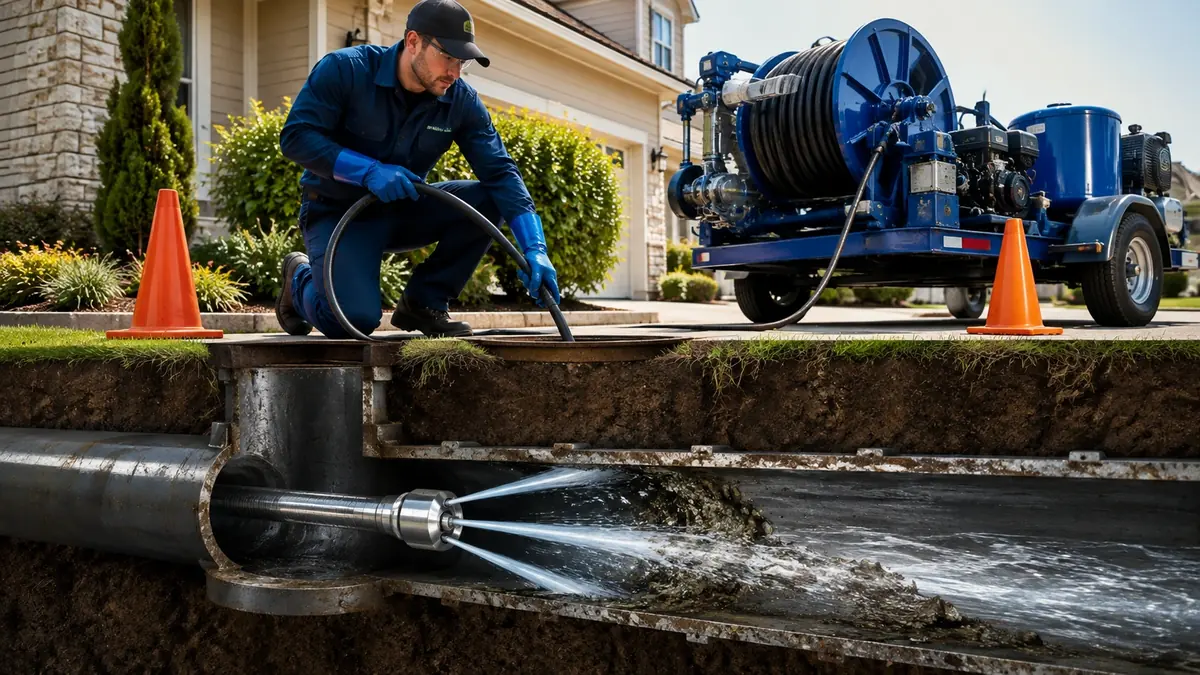 Main Sewer Line Hydro Jet Cleaning in Stanton