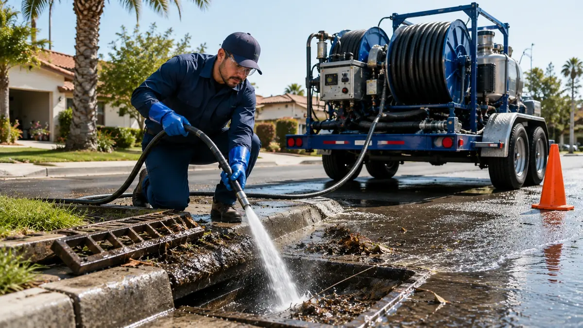 Storm Drain Hydro Jet Cleaning in Stanton